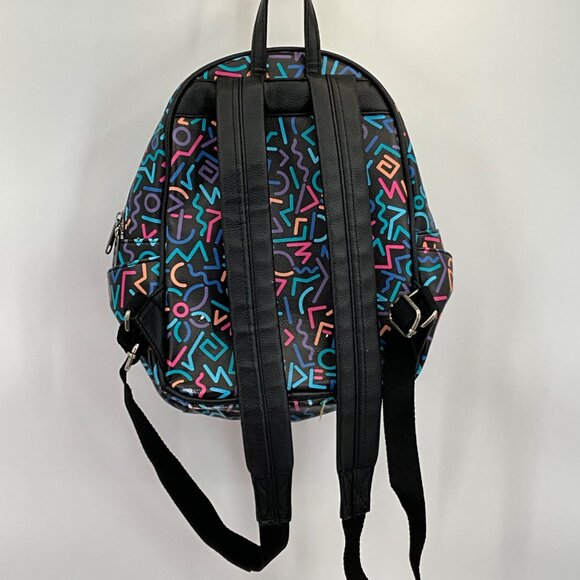 Stranger Things Black Mini Backpack With Neon Geometric Print Funko - Picture 3 of 8